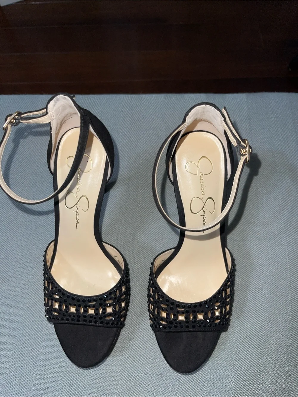 Jessica Simpson Soraia 2 black platform heels sandals